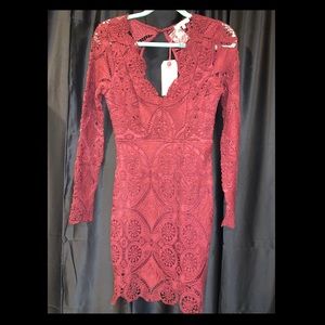 Burgundy/Maroon Lace Dress
